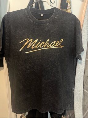Michael Script Logo Black T-Shirt